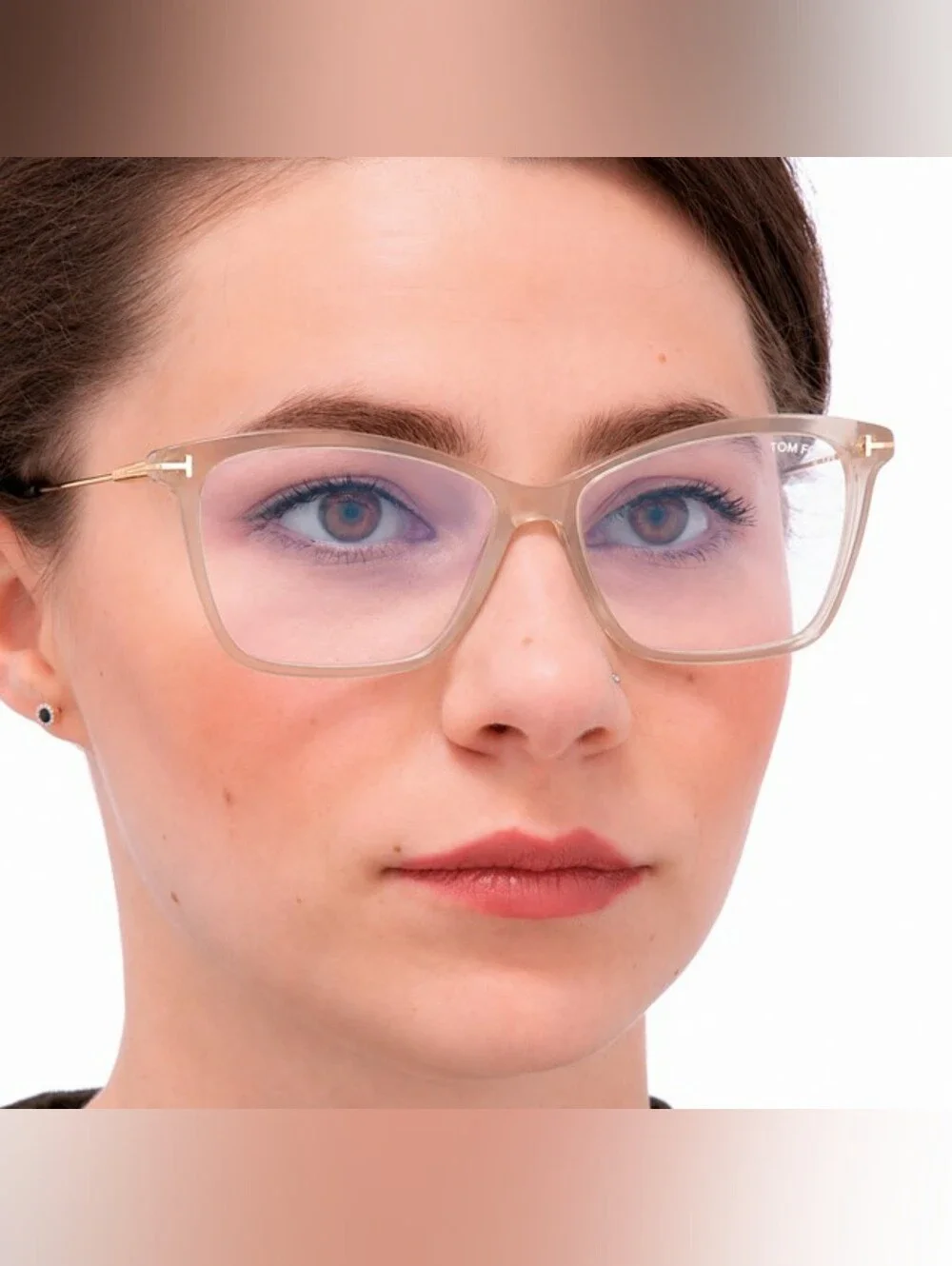 Tom Ford TF5687-B 045 Translucent Brown Eyeglasses / Authentic Luxury Designer